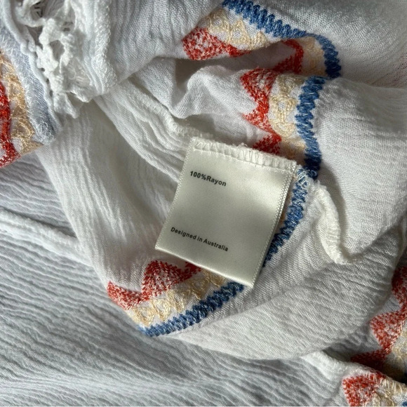 Australian Designer Suboo Embroidered Boho Blouse With Fringe - Picture 13 of 13